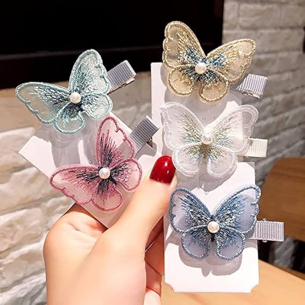 Hkd Butterfly Hair Clips D Colorful Mesh Butterfly Hair Clips