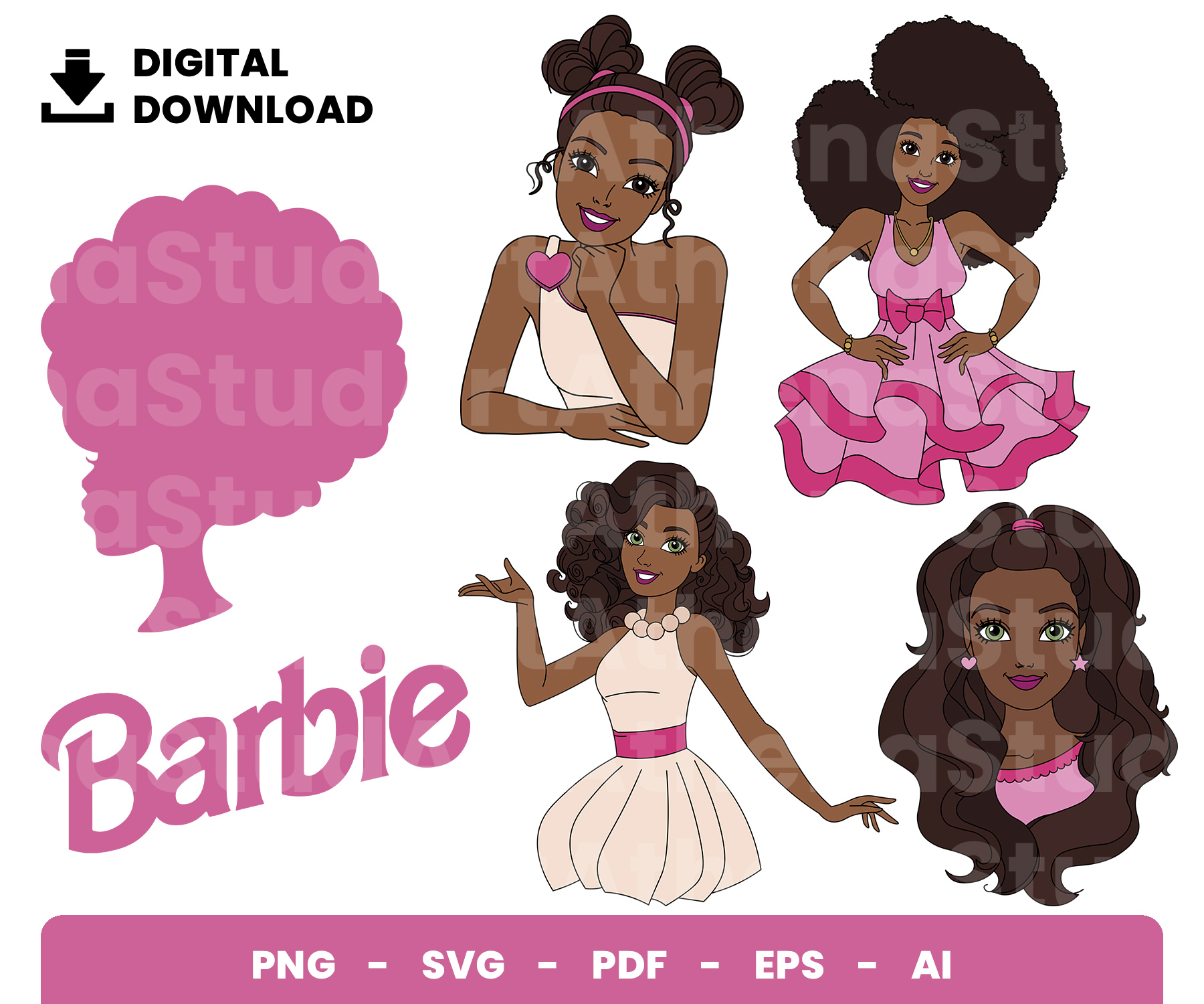 Clipart Barbie Afro Eclipartco Clip Art Library