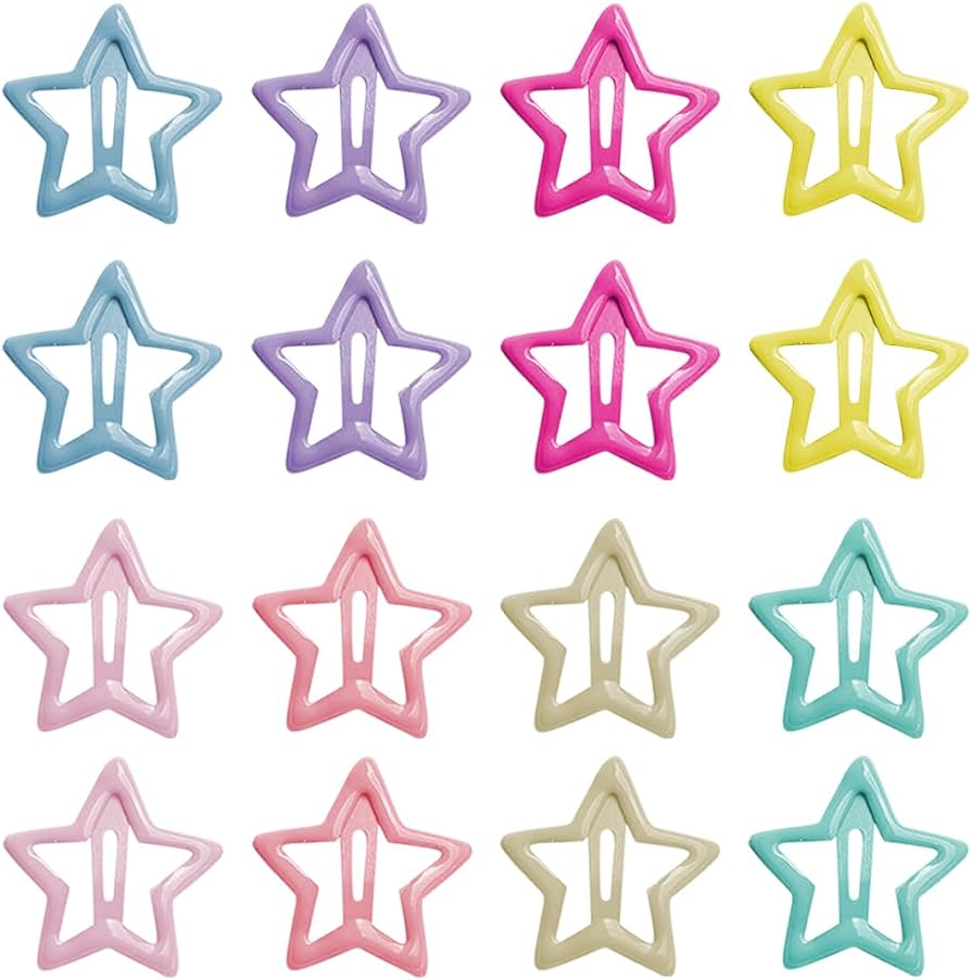 Pack Of Colour Star Bb Hair Clips Cute Star Hair Clips Mini Hair