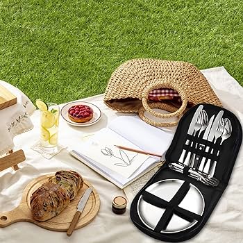 Pieces Camping Cutlery Set Camping Cutlery Set Portable Cutlery