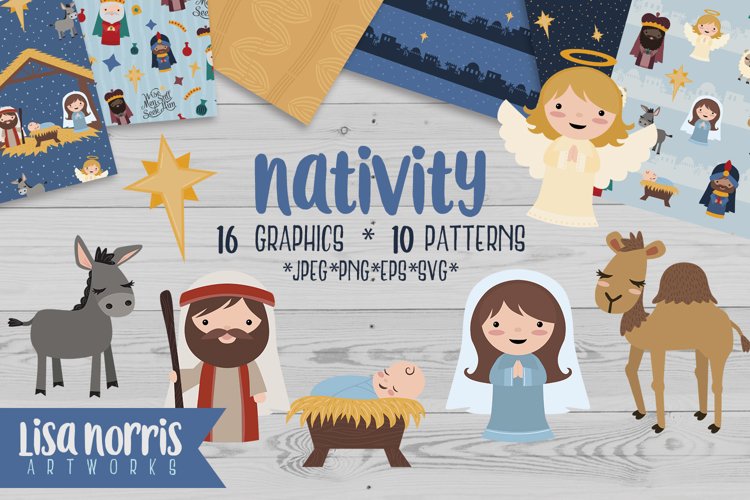 Nativity Clip Art Patterns SVG Cutting Files Clip Art Library