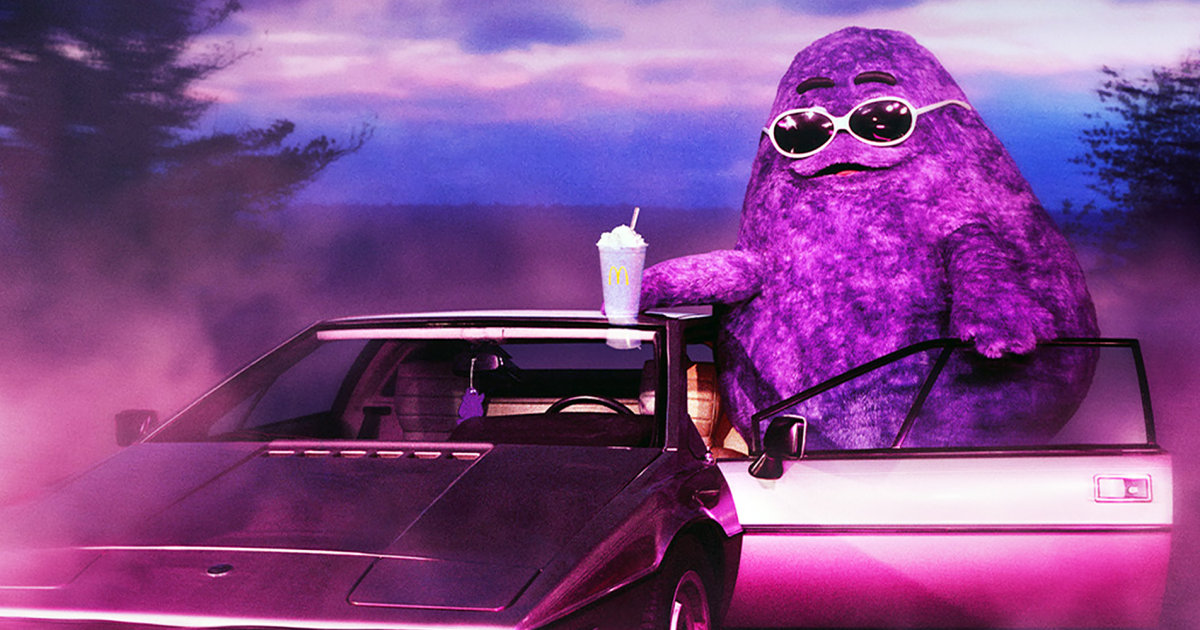 Even Grimace Is Watching The Grimace Birthday Shake Tiktoks Clip Art