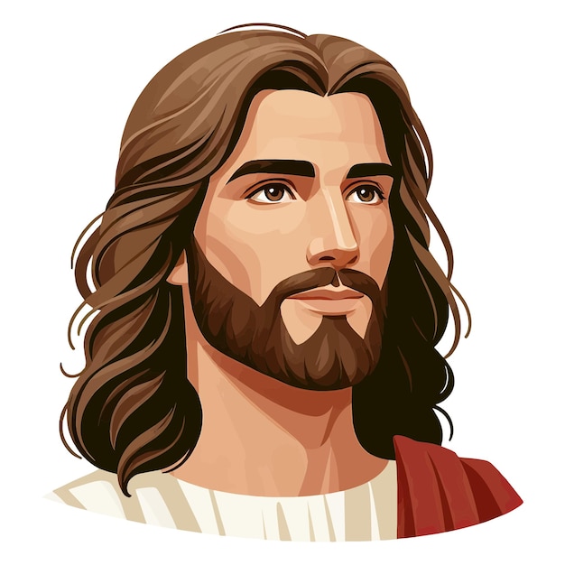 Premium Vector Jesus Christ Portrait Clip Art Cartoon Character