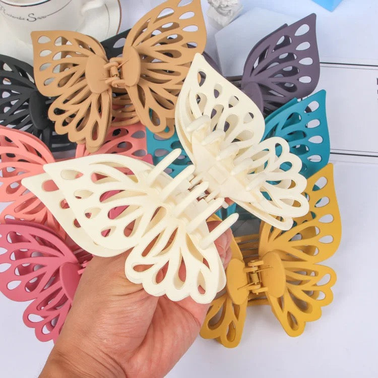 Pcs Butterfly Claw Clips Pink White Big Butterfly Hair Clips Matte