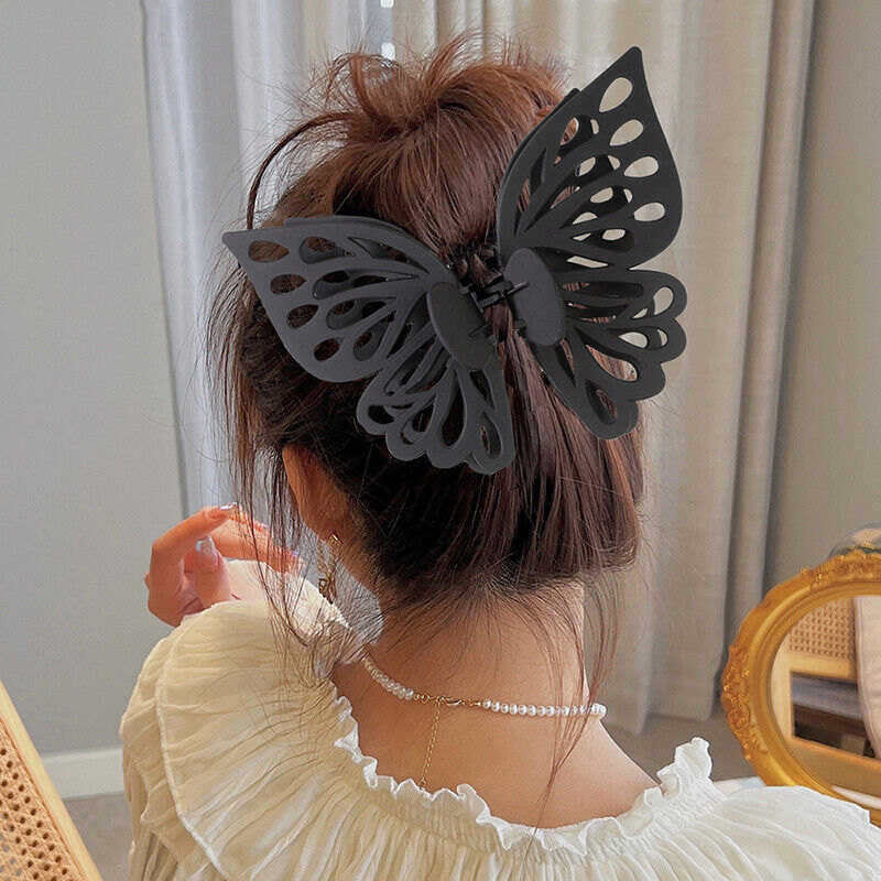 Womens Hollow Hair Claw Clips Extra Large Butterfly Hairpin Hair