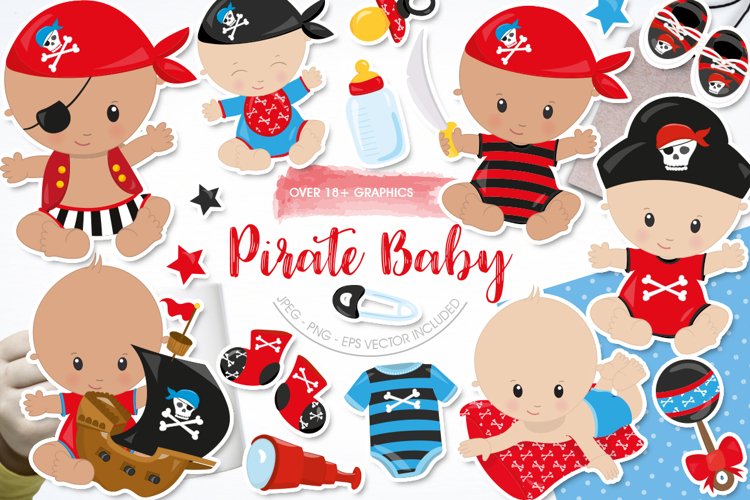 Pirate Baby Graphics Illustrations Vector Clip Art Library