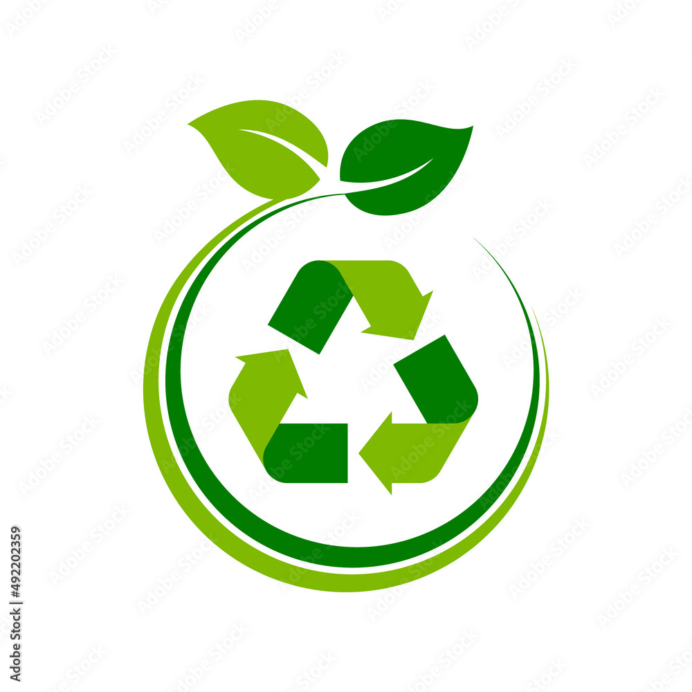 Big Recycle Sign Set Green Recycle Icon Set On White Background