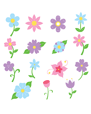 Simple Flower Digital Stamps Black And White Clip Art Clip Art Library