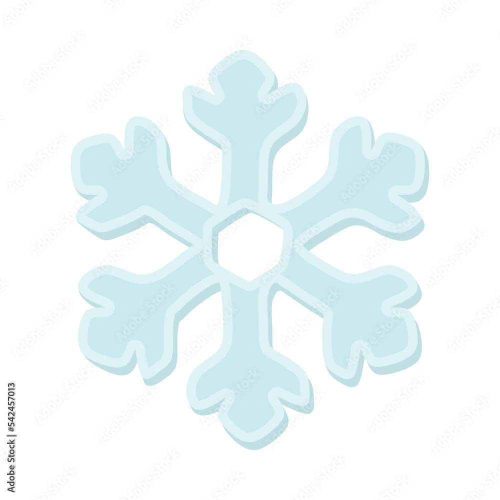 Cute Festive Snowflake Watercolor Illustration Symbol Of Winter