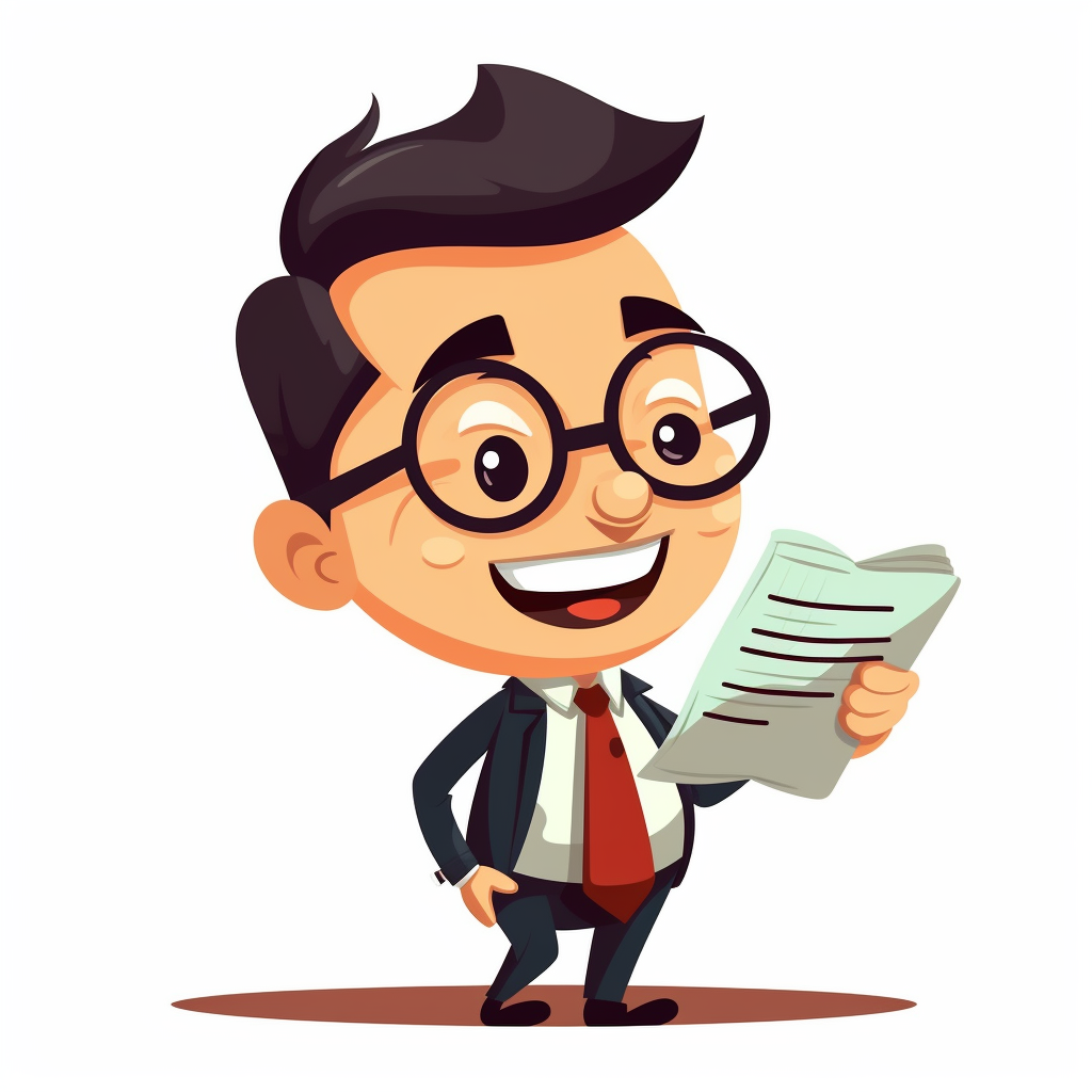 Happy Cute Tax Consultant Face Cartoon Clipart Mascot Isolated On