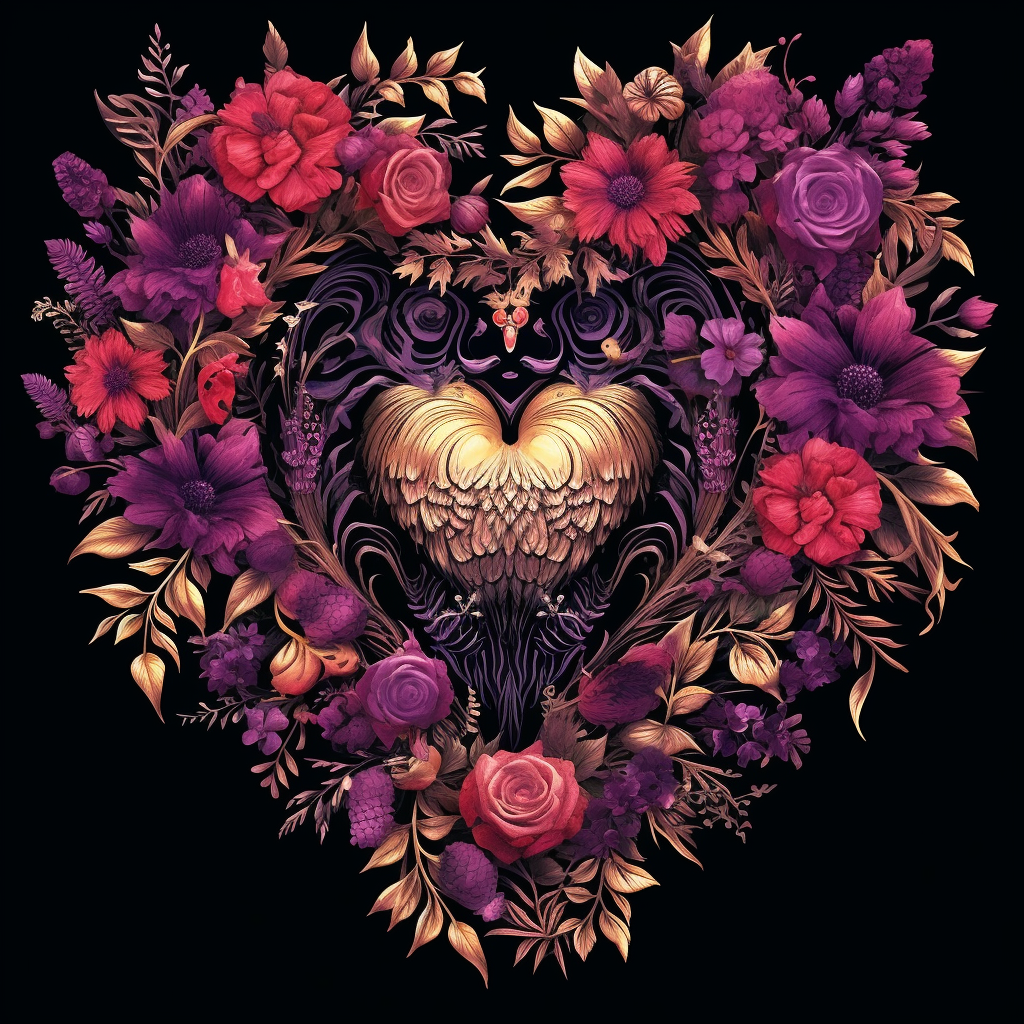 Design A Digital Illustration Set Of Beautiful Floral Heart Clipart