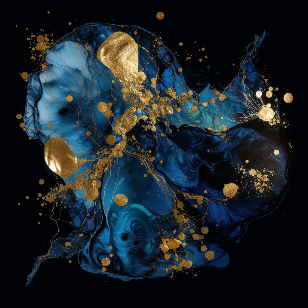 Clip Art Dark Blue Alcohol Ink With Gold Glitter Epic Detail Dark