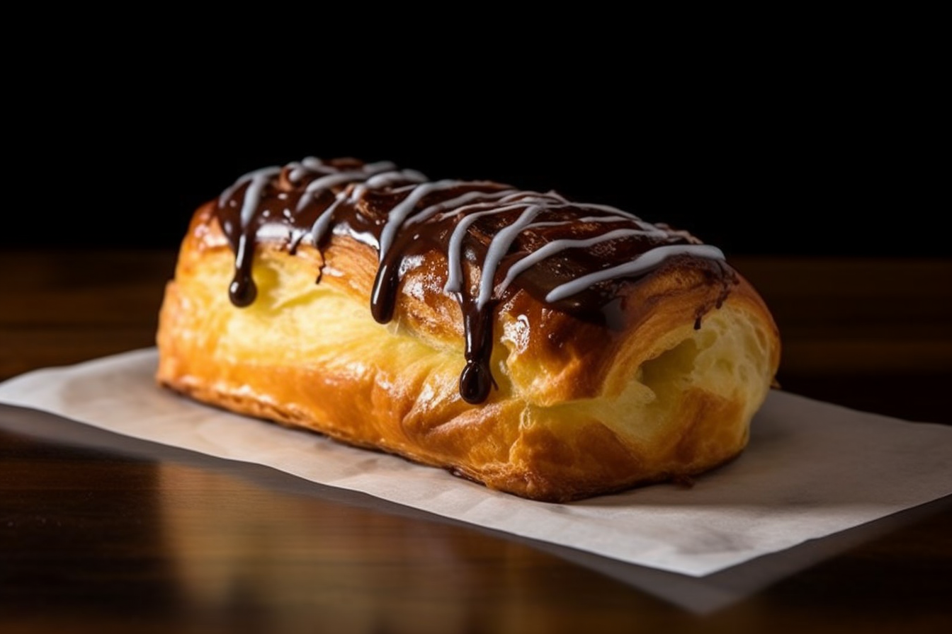 A Masterfully Crafted White Pain Au Chocolat Oozing With Rich Dark