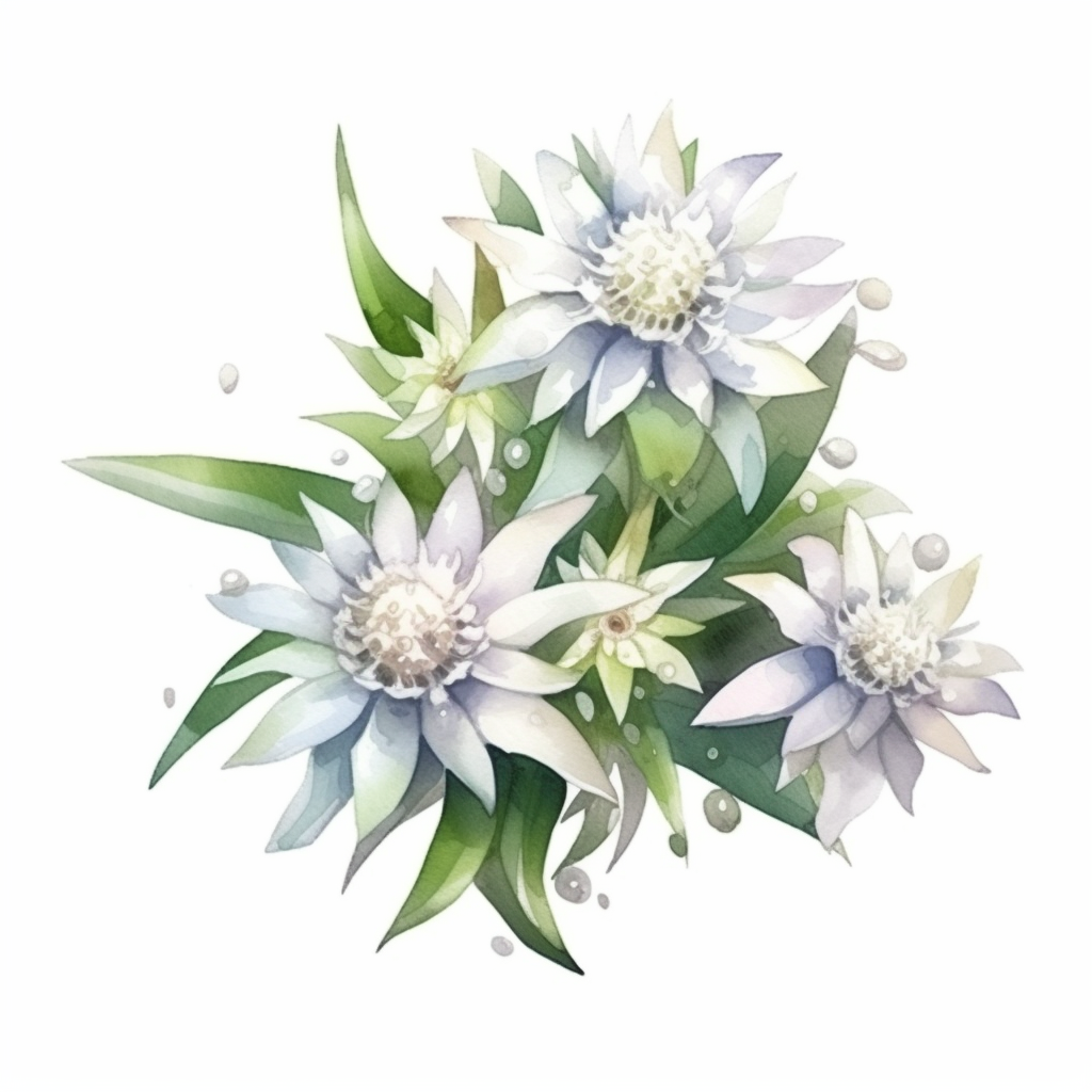 Edelweiss Bouquet Beautiful Realistic Creative Emotional Detailed