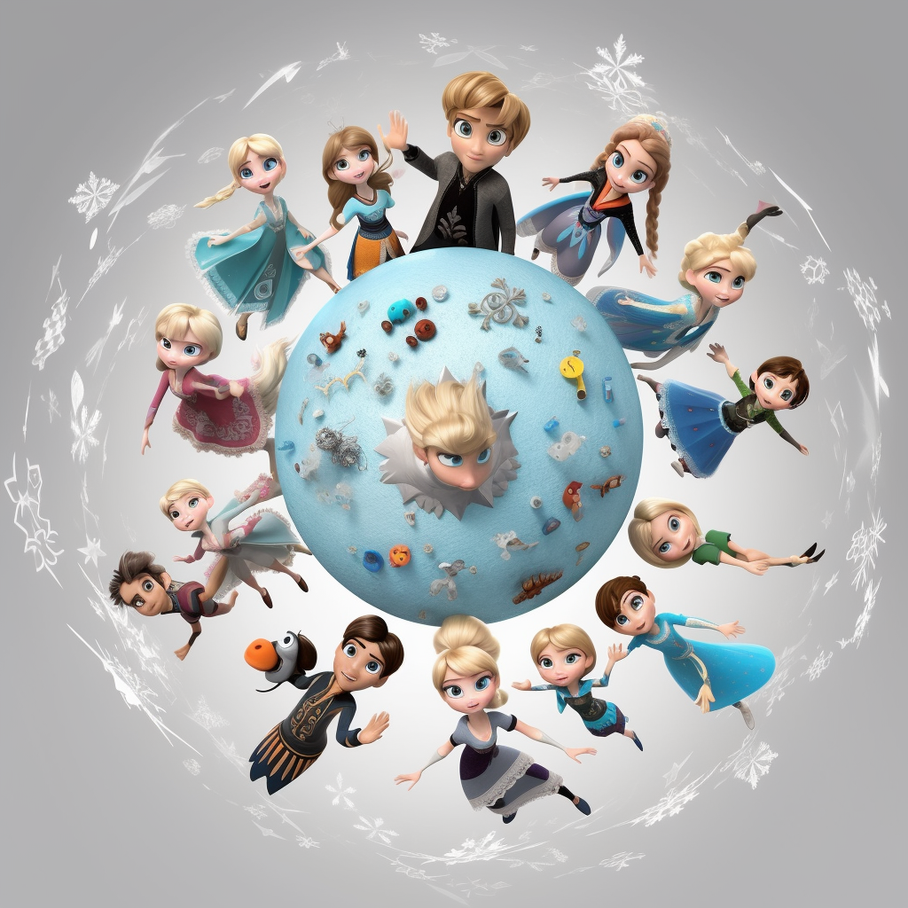 Elsas World Frozen Animation Style Characthers Flying Disney Pixar