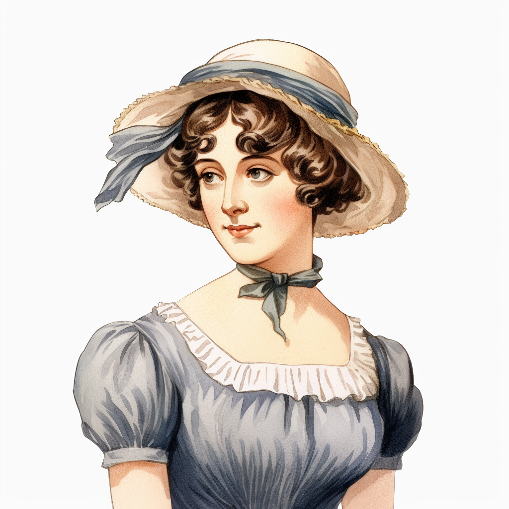 Jane Austen Clipart White Background Isoliated Hd High Quality