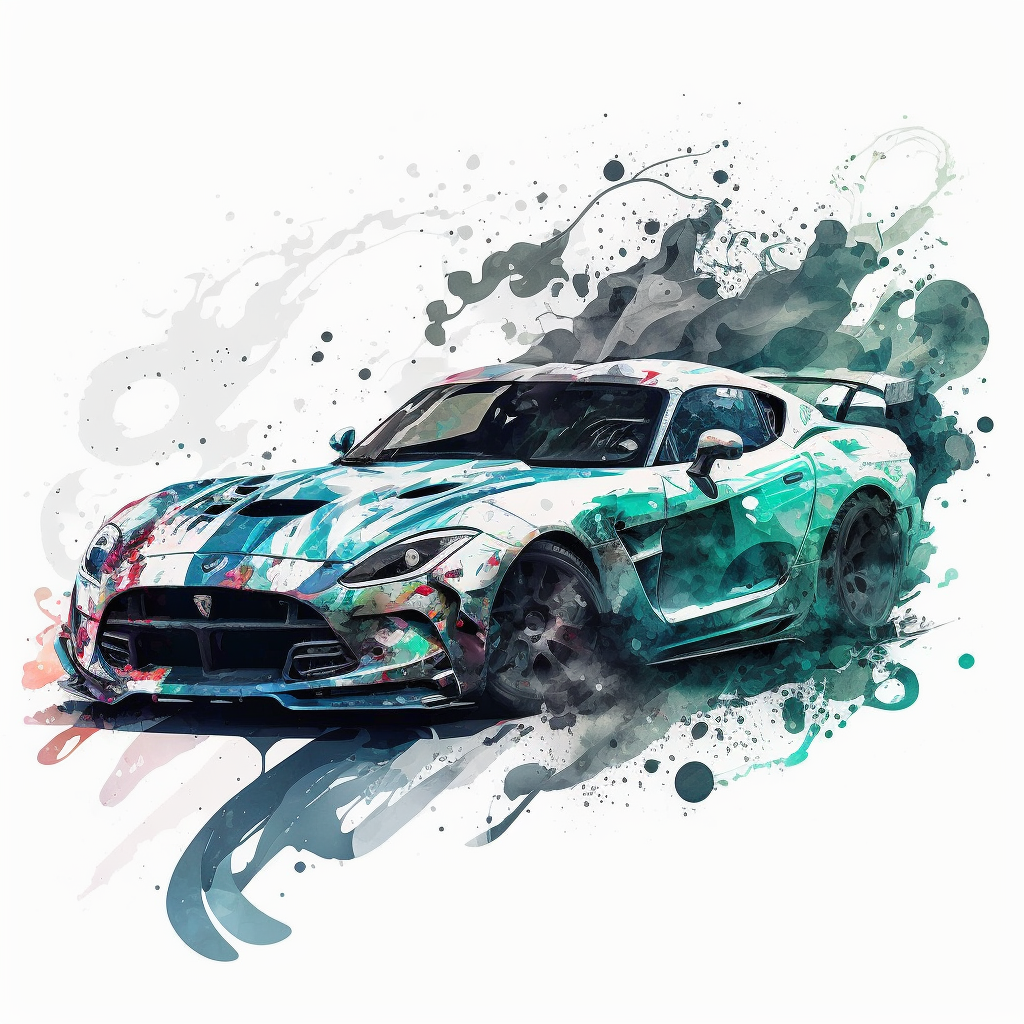 Watercolor Fast And Furious Sport Car Clipart White Background Clip