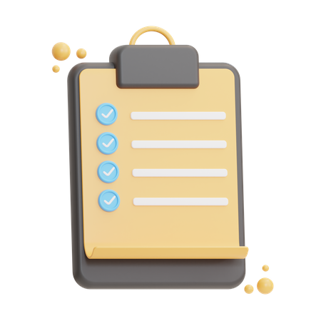 Checklist 3D Icon download in PNG, OBJ or Blend format - Clip Art Library