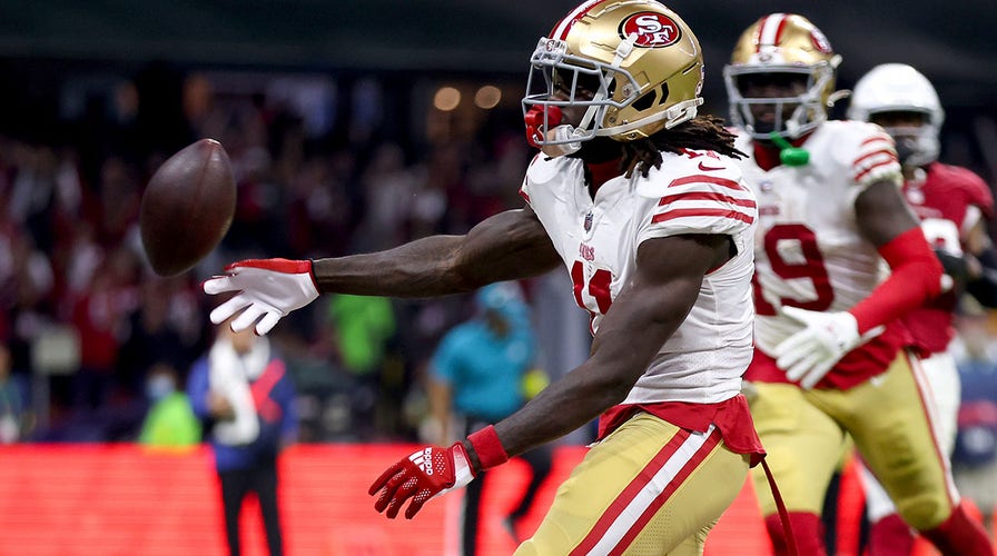 49ers Brandon Aiyuk clips cameraman with ball during touchdown ...