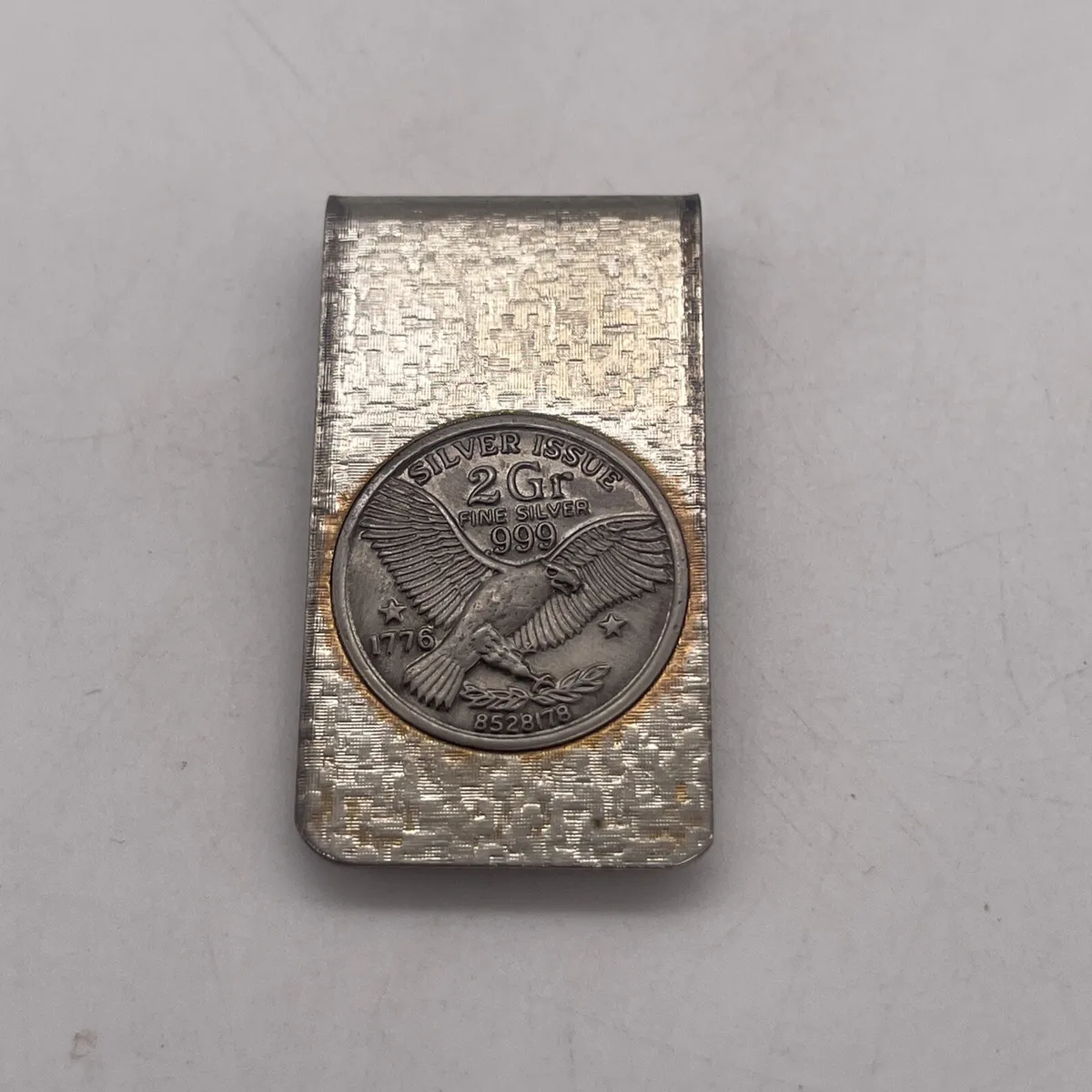 Vintage 1776 2 Gram Fine Silver 999 Issue Money Clip Eagle Coin | eBay ...