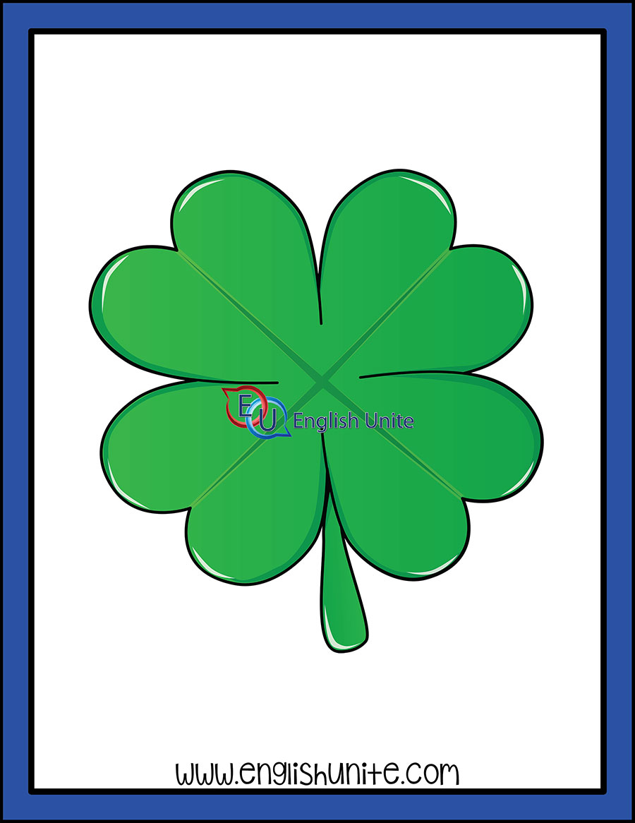 English Unite - St Patricks Day - Four Leaf Clover - Clip Art Library