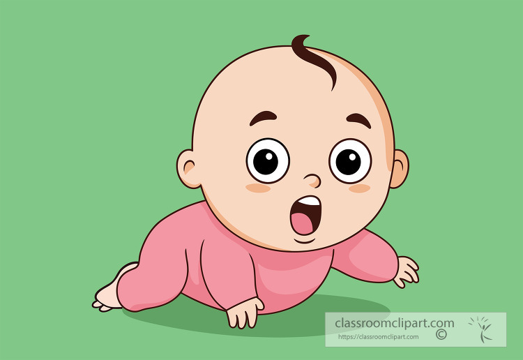 Baby Clipart-cartoon baby reaches hand out to crawl - Clip Art Library