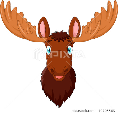 Cartoon smile moose head on isolated background - Stock ... - Clip Art ...