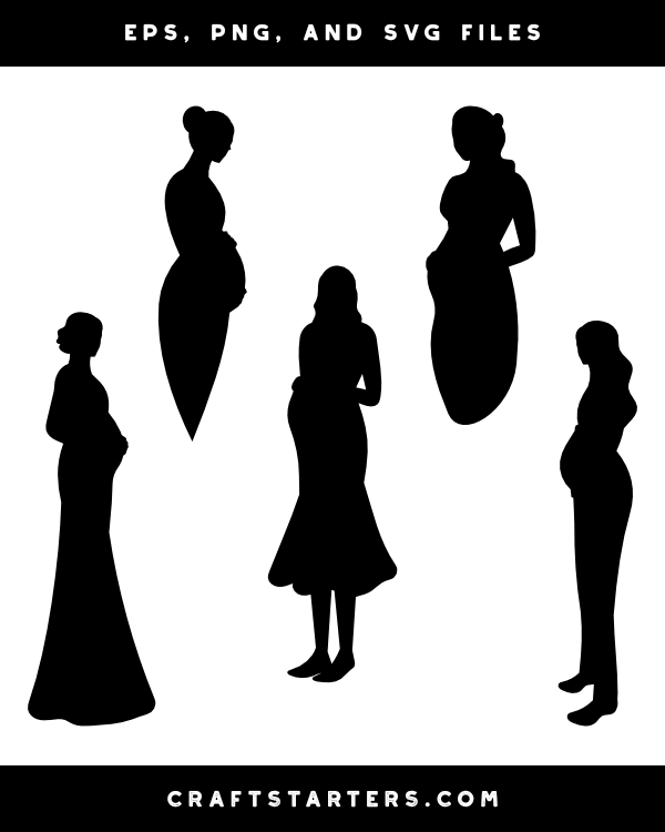 Pregnant Woman Holding Belly Silhouette Clip Art - Clip Art Library