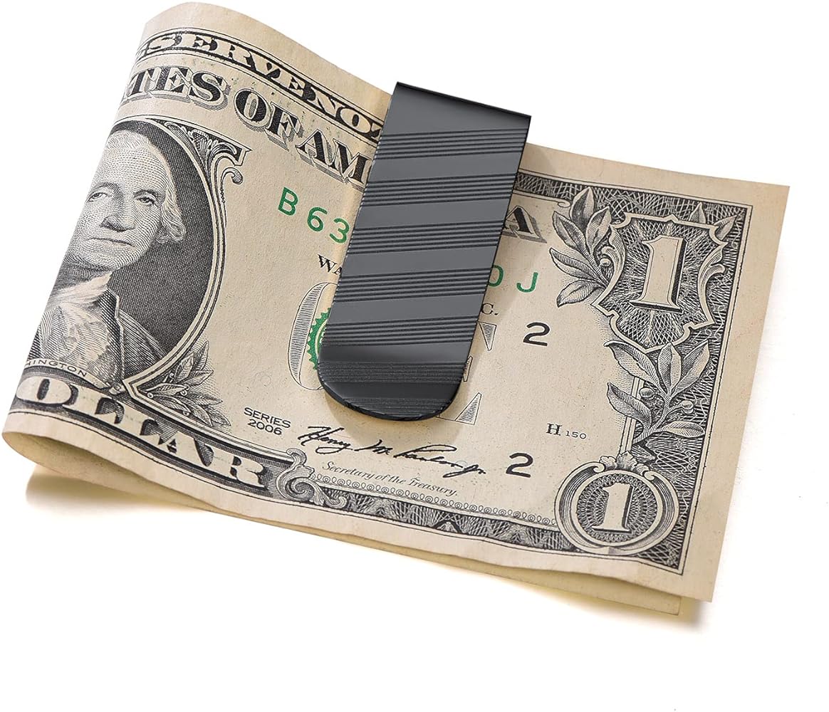 Black Money Clip Cash Clips Stainless Steel Minimalist Front ... - Clip ...