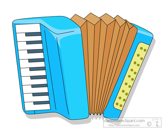 Accordion Icon Flat, Cartoon Musical Instrument Isolated On White ...