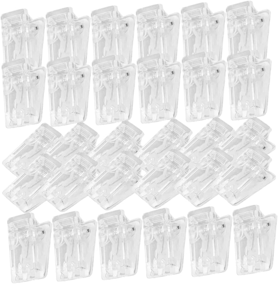 Stobok Pack Of 50 Self-adhesive Small Clip Hangers, Plastic Clips For 