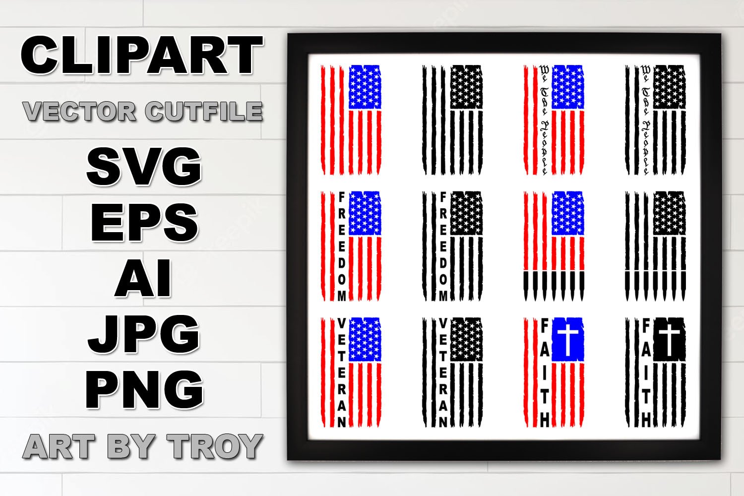 Distressed American Flag SVG Vector Clip Art Cut Files - Clip Art Library