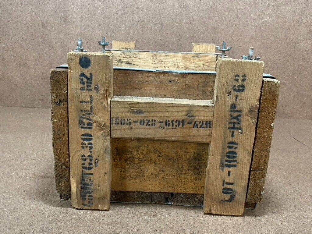 Vintage Wooden Ammo Crate T1EHP Cal .30 Bandoleers 480 Cartridges ...