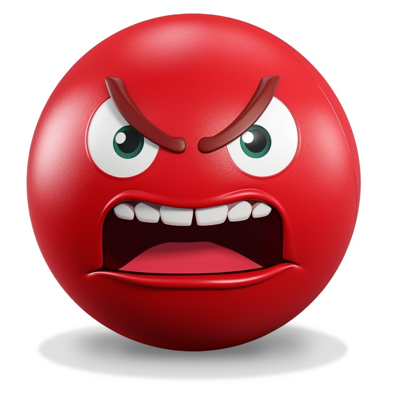 Expressive Red Angry Emoji Clipart: Mad Facial Expression - Clip Art ...