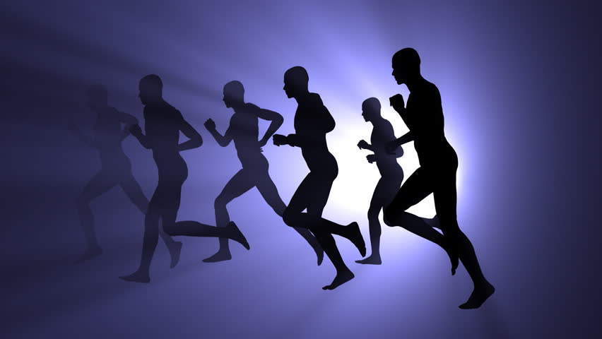 Silhouettes People Running Animation Loop - Clip Art Library