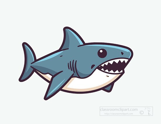 Shark Clipart-shark showing sharp numerous teeth clip art, clip ...