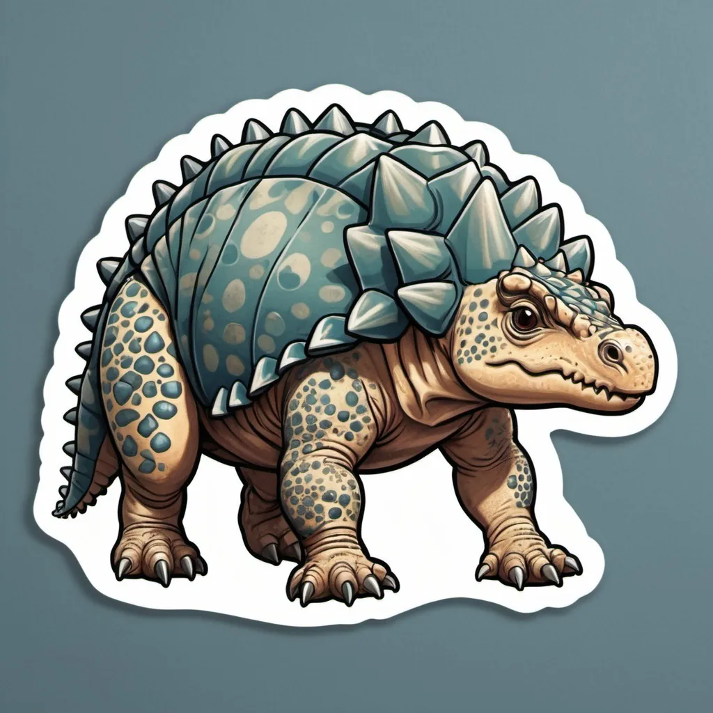 Rockback Ankylosaurus in sticker silk art style - Clip Art Library