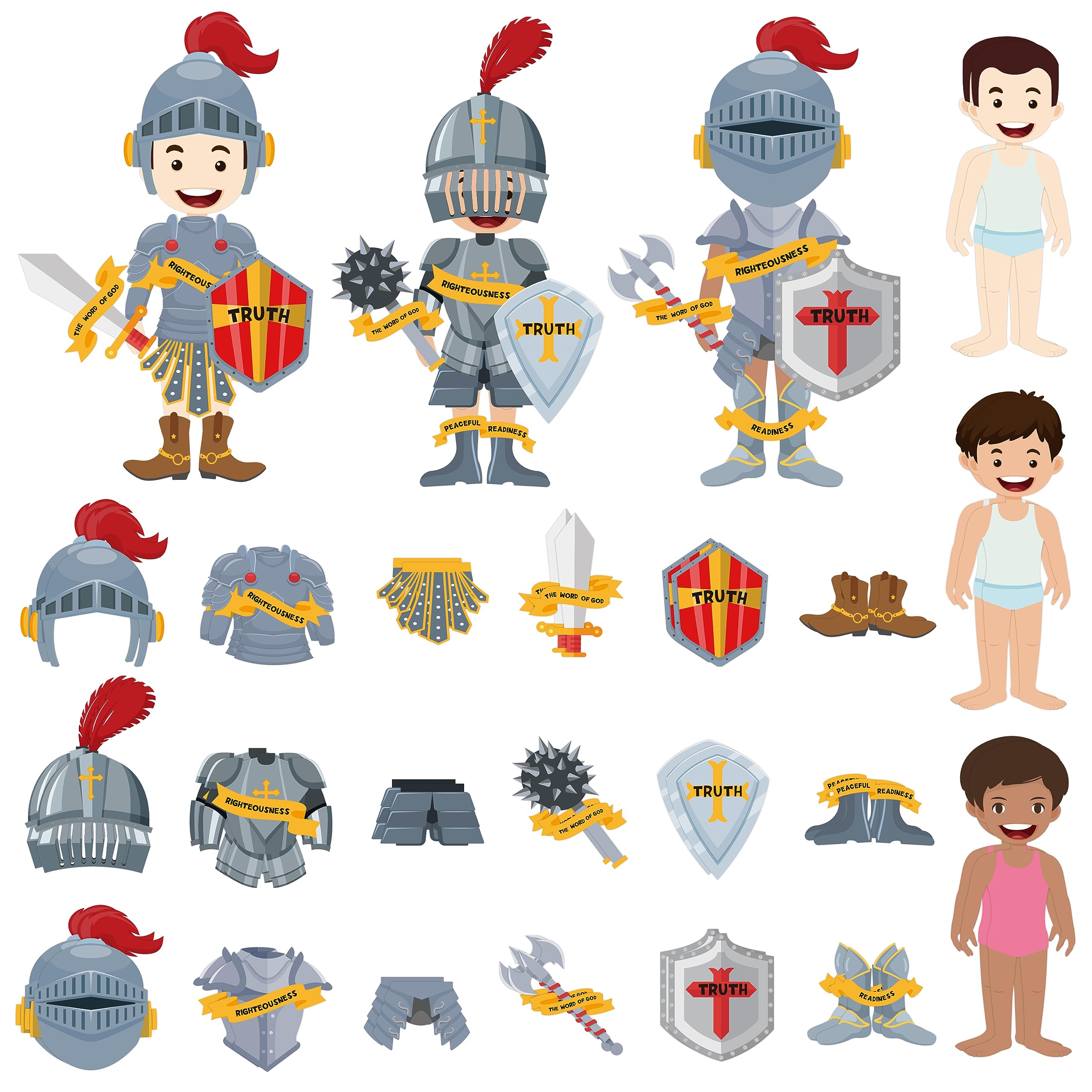 Amazon.com: COcnny 42pcs Armor of God Cutouts Craft Kit for Kids ...