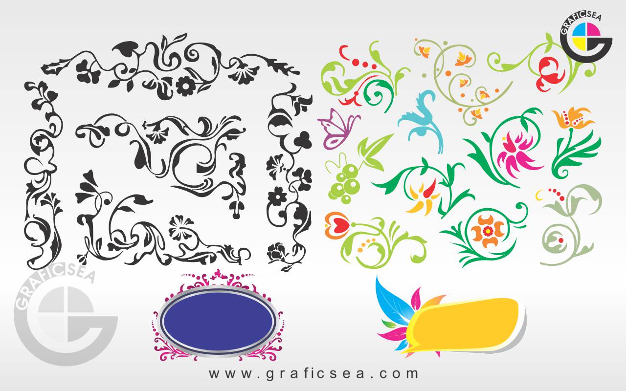 Decorative Floral Clip Art Poster Cdr File Free Download Graficsea