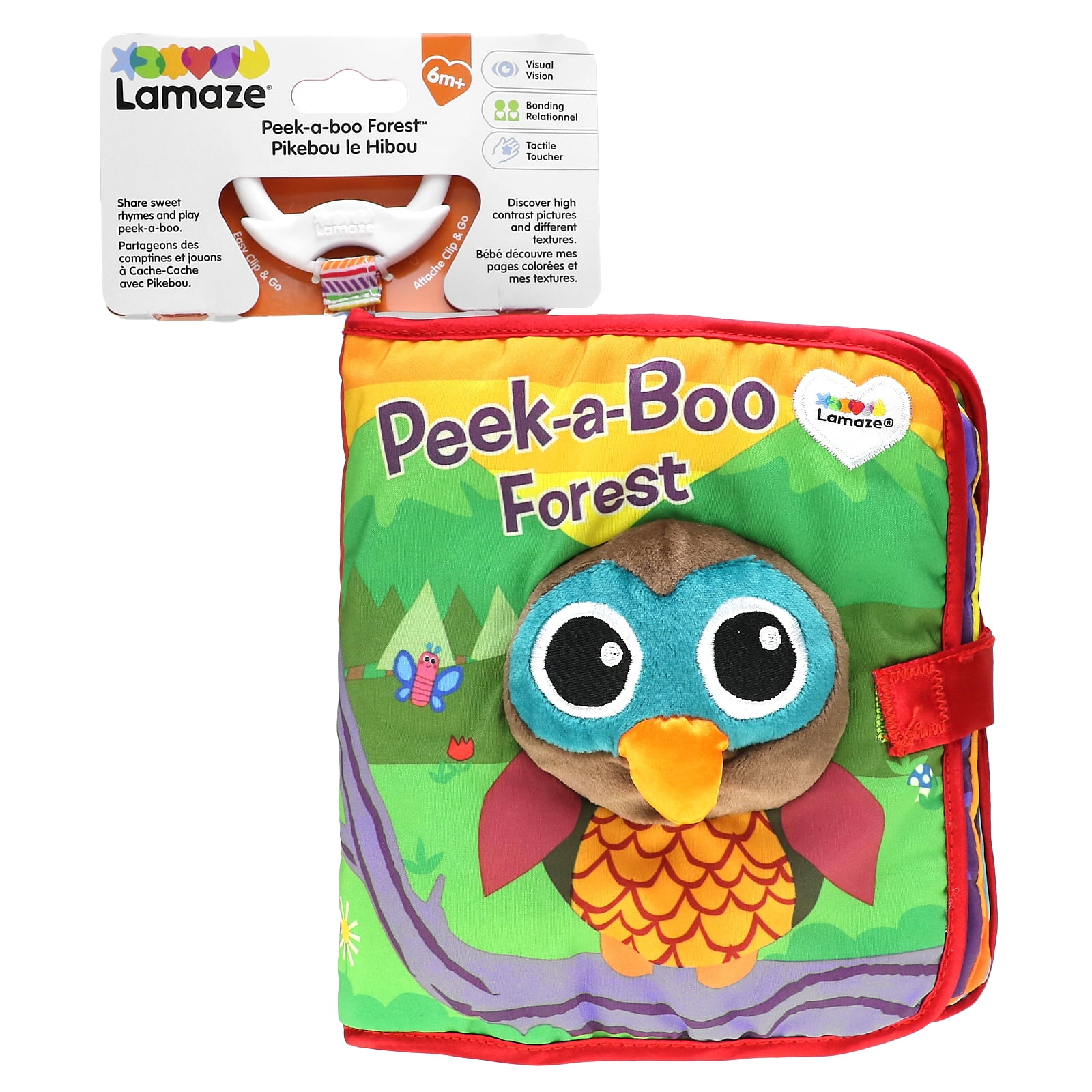 Lamaze Peek-A-Boo Forest Soft Baby Book - Clip-On Cloth Book - Washable ...