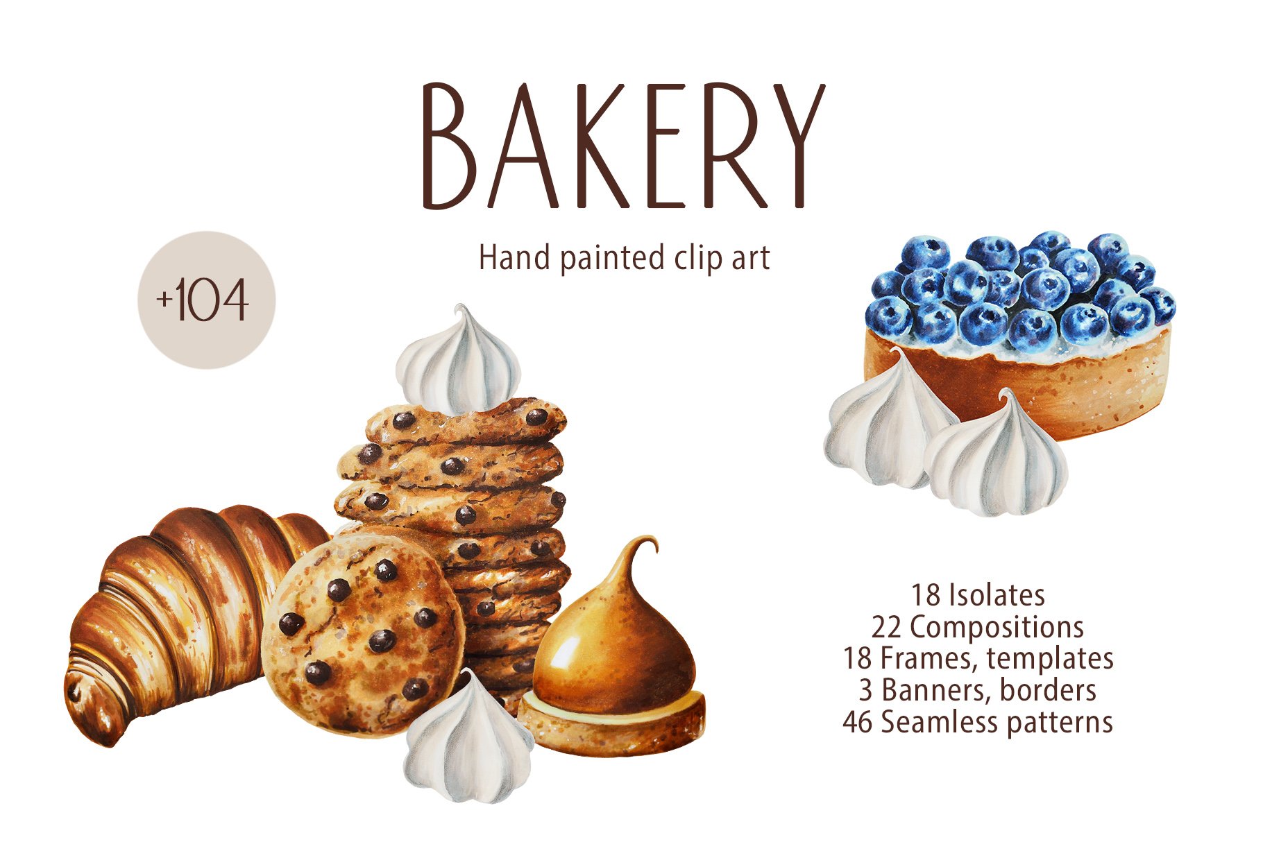 Bakery Hand Painted Clip Art - Clip Art Library