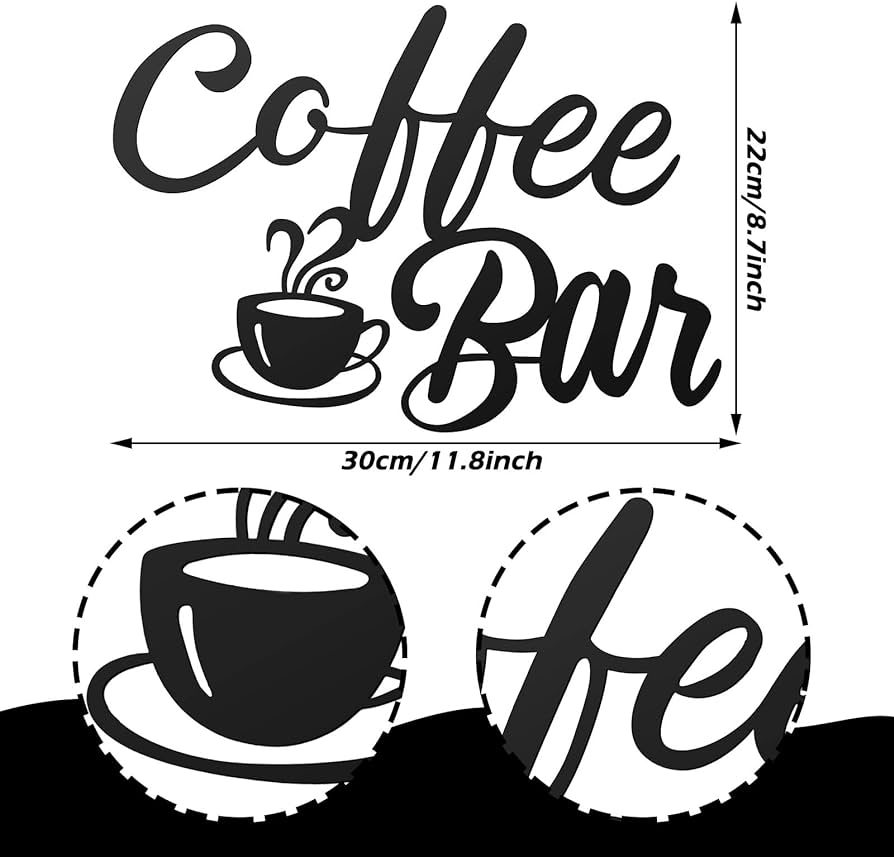 Metal Hanging Sign 30.5cm x 22.1cm Coffee Bar Wall Decor Kitchen Coffee ...