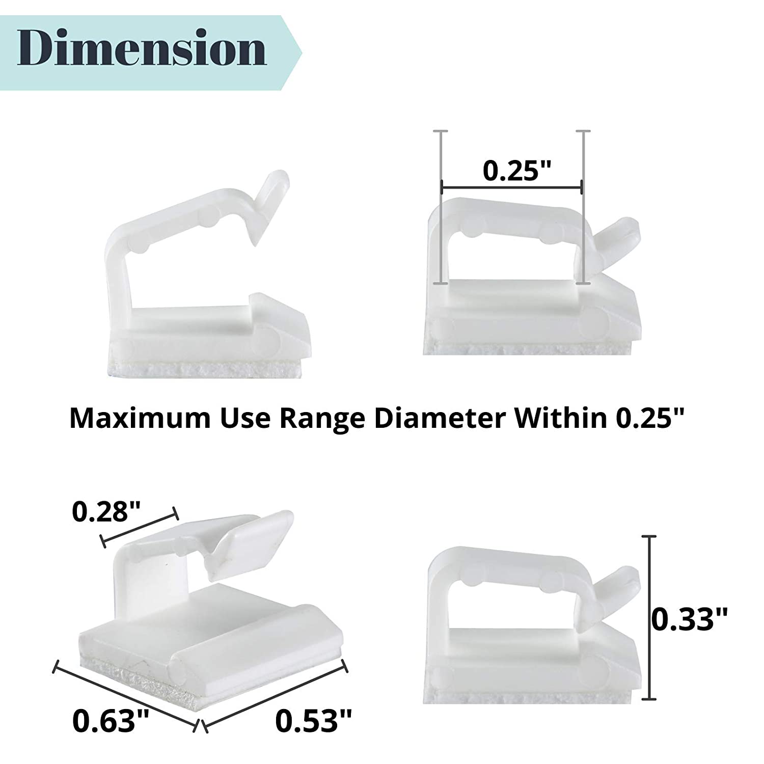 Bates- Cable Clips, 30 Pack, White, Cable Clip, Wire Holders, Cord ...