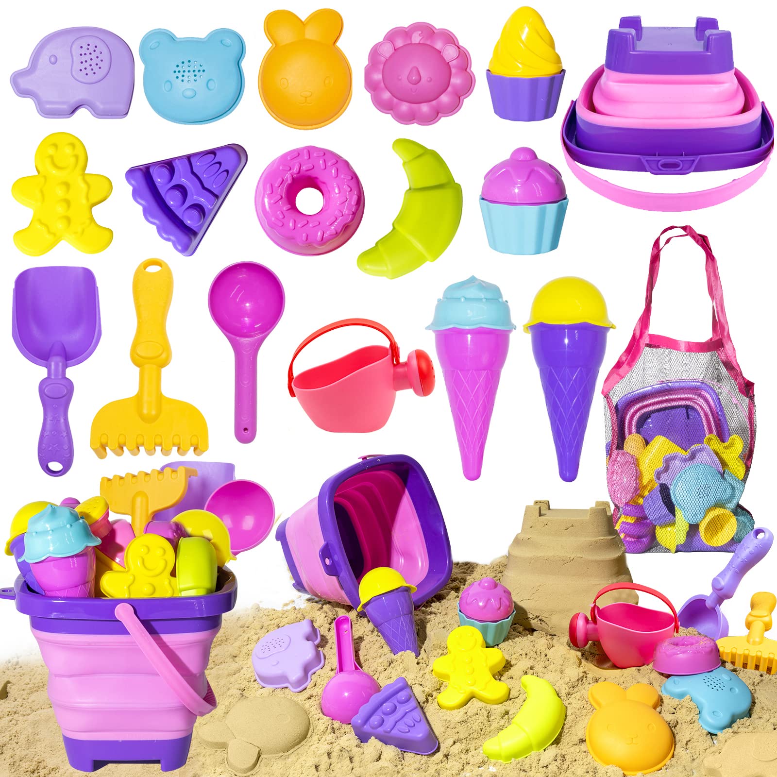 Amazon.com: Funbidtoy Kids Beach Toy Ice Cream Sand Toys Toddler ...