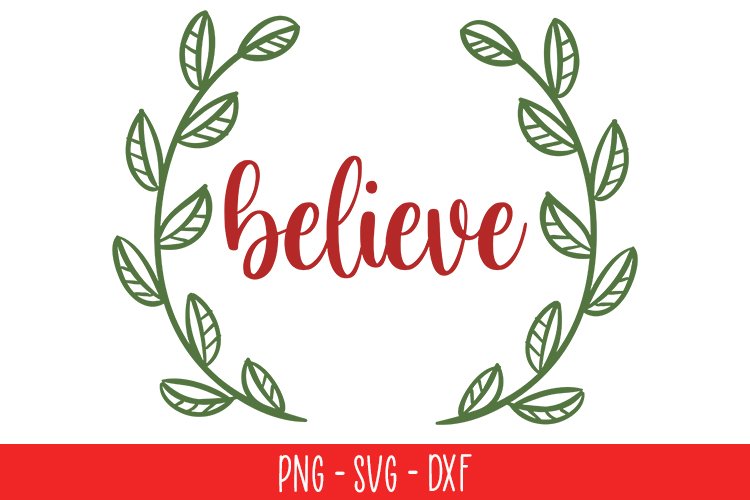 Believe Christmas Wreath, Cut File, Cricut,Clip art - Clip Art Library