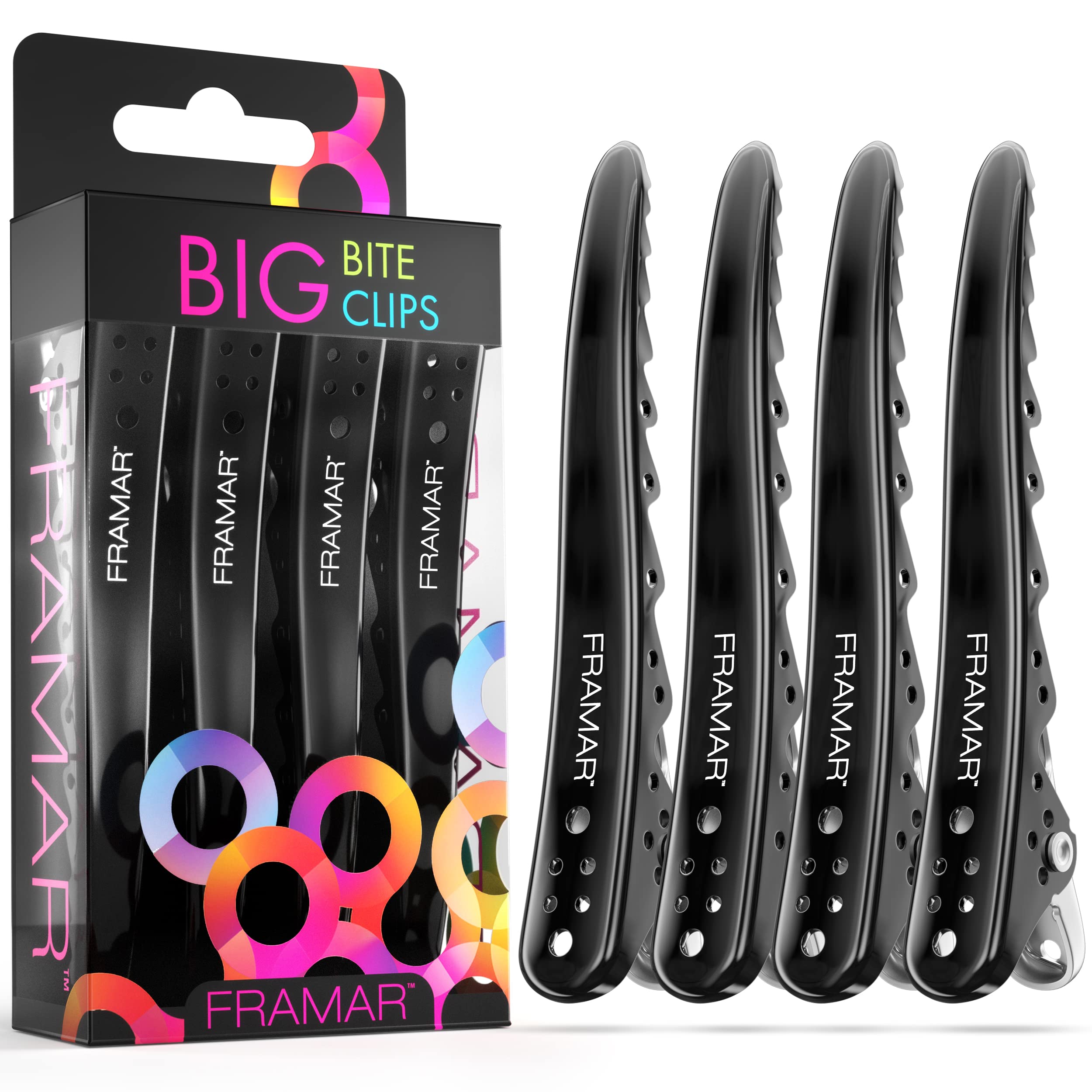 Black Big Bite Clips - Set of 4 Professional Hair Clips – Hair Clips ...