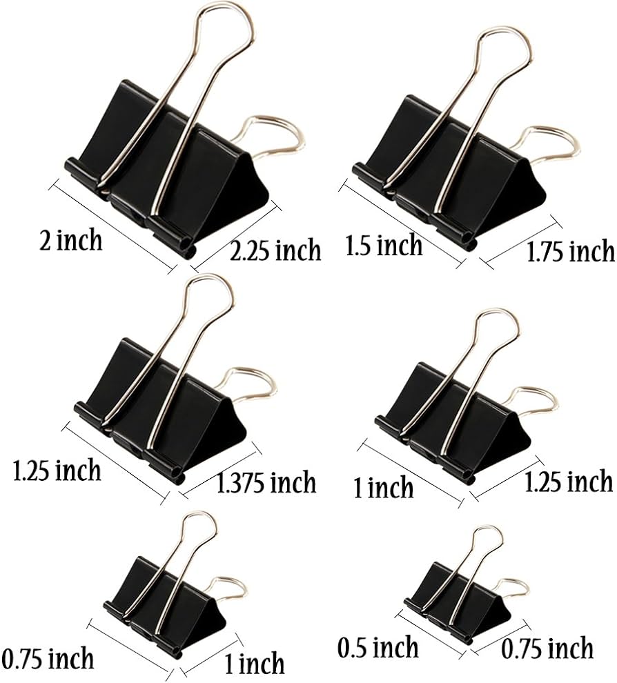 Binder Clips Paper Clamp for Paper 120 Pieces Clips Paper Binder ...