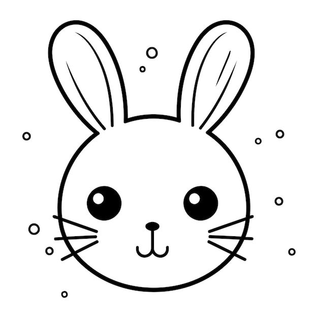 Premium Vector Cute Rabbit Face Cartoon Vector Illustration