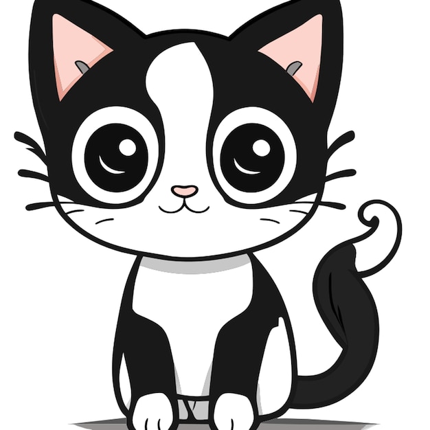 Free clip black and white cat cartoon, Download Free clip black and ...