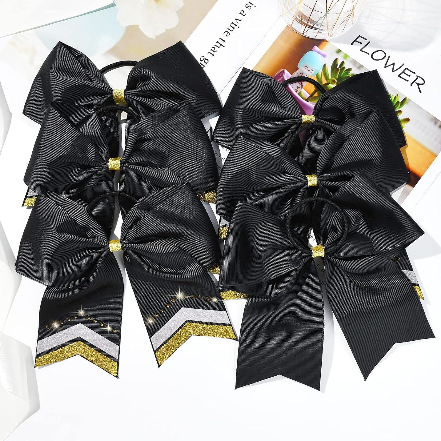 School Colours Hair Accessories Cheer Bow Black - School Cheer ...